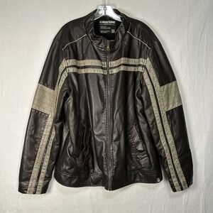 Vintage‎ Machine "Push The Limit" Imitation Leather Motorcycle jacket Men's XL
